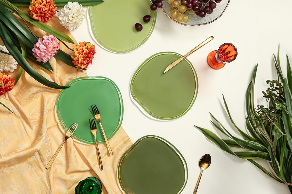 Porland Rıpple Yeşil 4 Kişilik Tabak Seti 21 cm