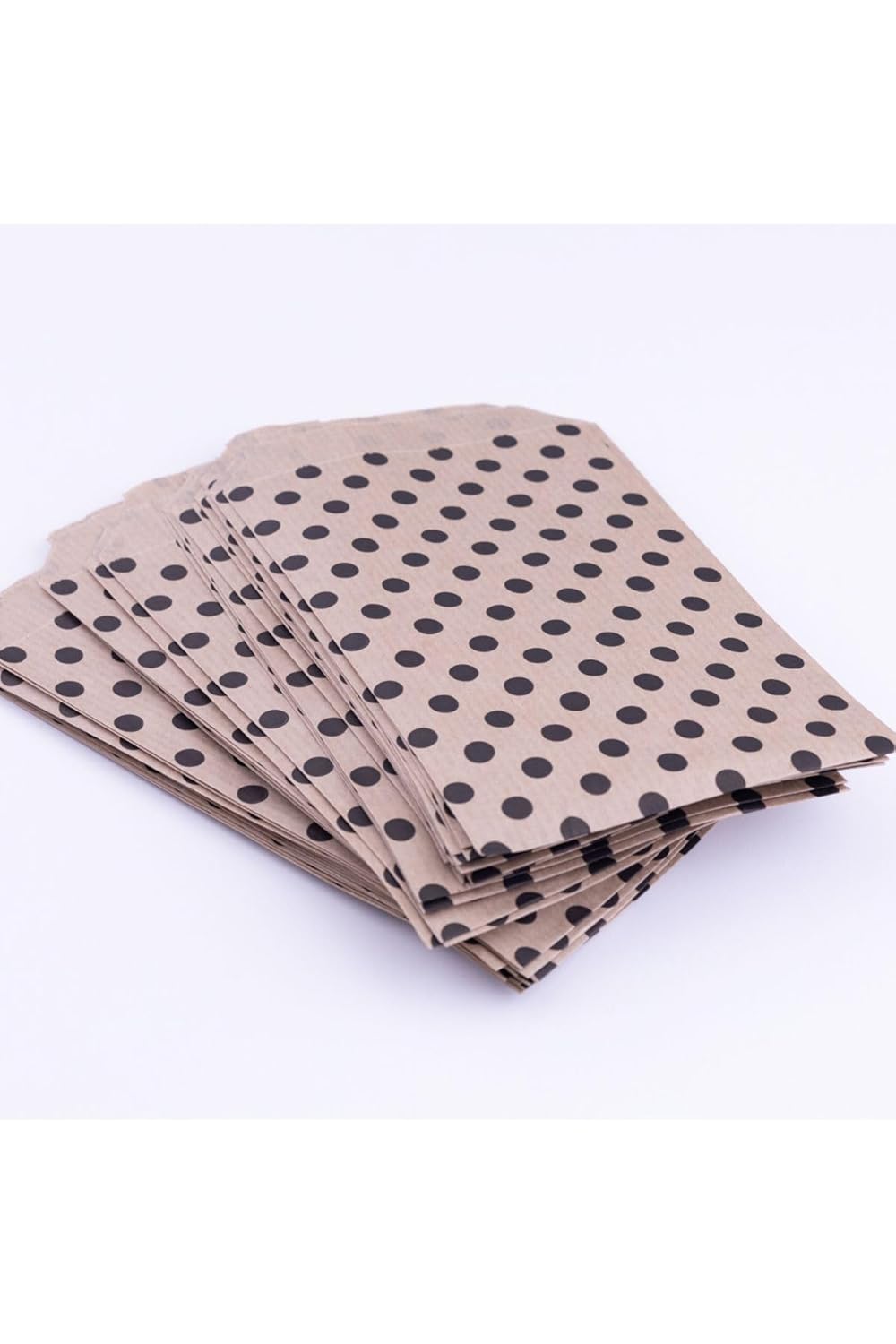 Bimotif Puantiyeli kese kağıdı, kraft üzeri siyah 11x20-100 adet