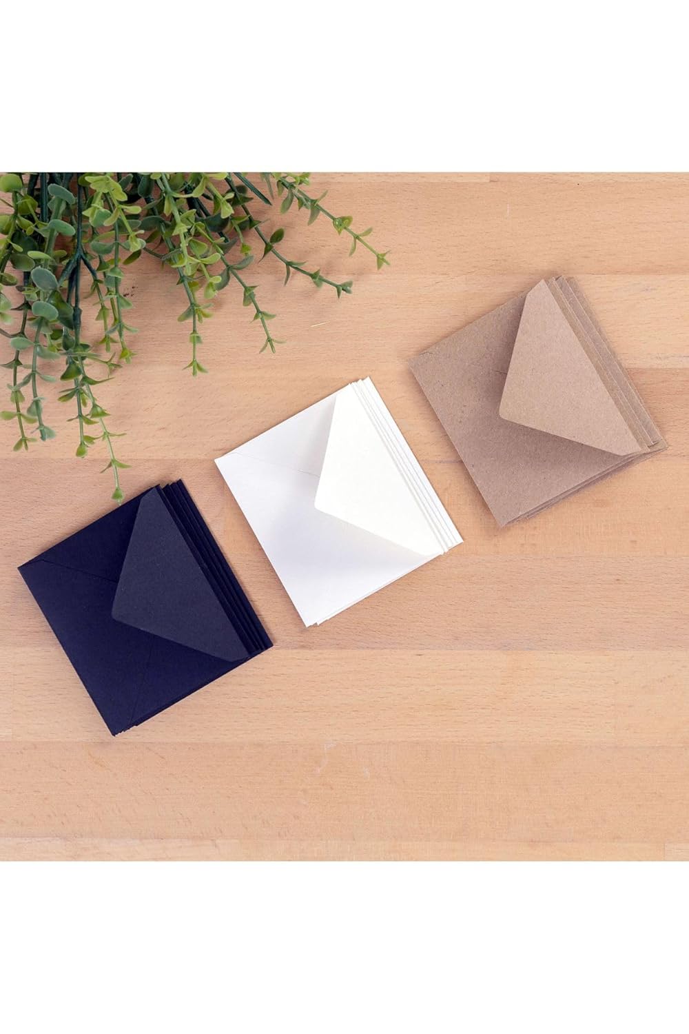 Bimotif Minik Zarf Seti, 7x9 Cm 15 Adet (KRAFT-KREM-SİYAH)