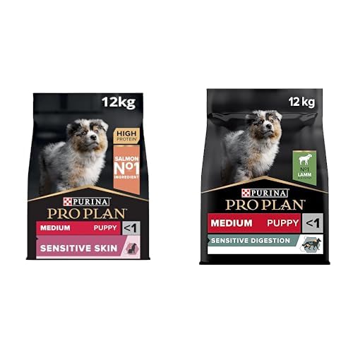 PRO PLAN Medium Puppy Somonlu Köpek Maması 12 kg ve PRO PLAN Medium Puppy Kuzu Etli Köpek Maması 12 kg