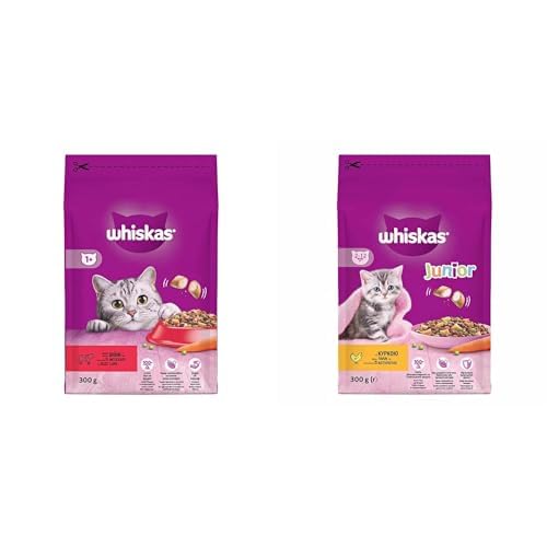 Whiskas Sığır Etli/Havuçlu Kedi Maması 300 G ve Whiskas Yavru Tavuklu Kuru Mama 300 G