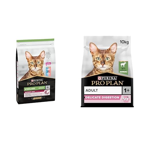PRO PLAN Sterilised Morina & Alabalıklı Kuru Kedi Maması 10 kg ve PRO PLAN Delicate Kuzu Etli Kuru Kedi Maması 10 kg