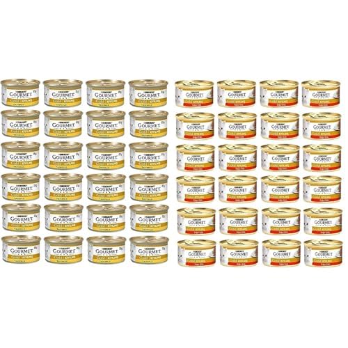 Gourmet Gold Kıyılmış Tavuklu Yaş Kedi Maması 85 Gr X 24 Adet ve Gourmet Gold Kıyılmış Sığır Etli Yaş Kedi Maması (24 x 85 gr)