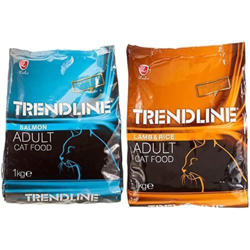 Trendline Somonlu Yetişkin Kedi Maması 1 kg ve Trendline Kuzu Etli Yetişkin Kedi Maması 1 kg