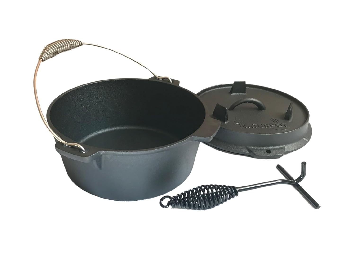 Naturpot Döküm Tencere 10 Inch Dutch Oven Demir Döküm Kamp Tenceresi 25 cm