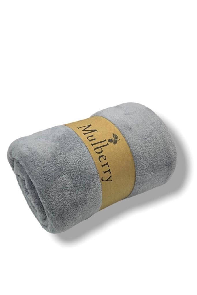 Mulberry Wellsoft Battaniye Tek Kişilik – Dört Mevsim Televizyon Battaniyesi, Ultra Yumuşak Peluş Polar, Hafif ve Sıcak Tutan,%100 Polyester - 170x230 cm Gri