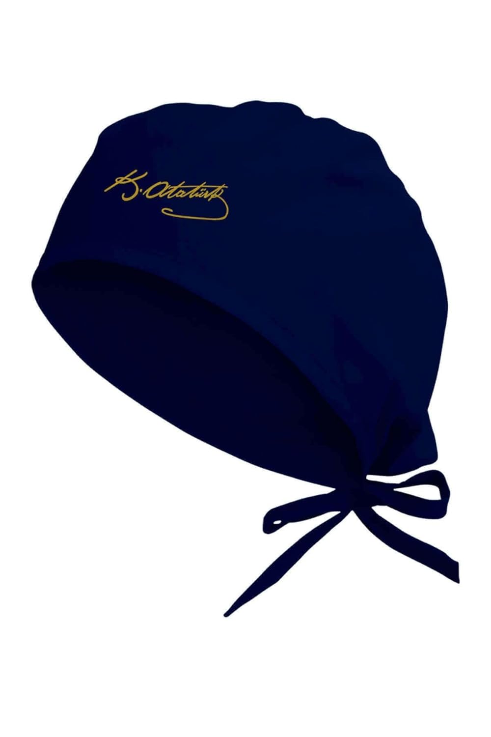 Tasarım Trend Altın Sarısı Ayyıldız & K.atatürk Imza Baskılı Cerrahi Bone Lacivert