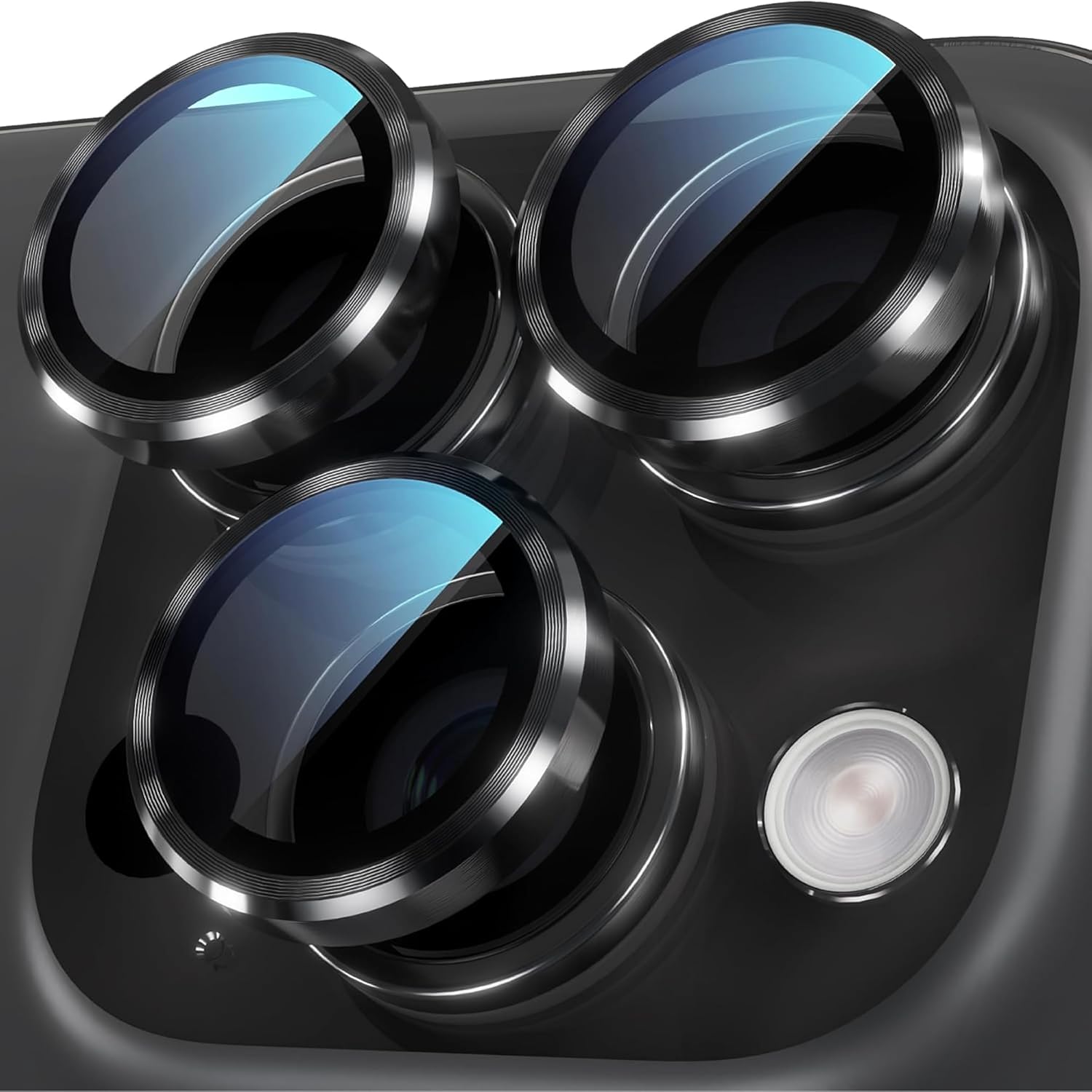 Babilden Apple Kolay Kurulum Safir Parmak İzi Bırakmayan Anti-Reflective Kamera Lens Koruyucu (Siyah