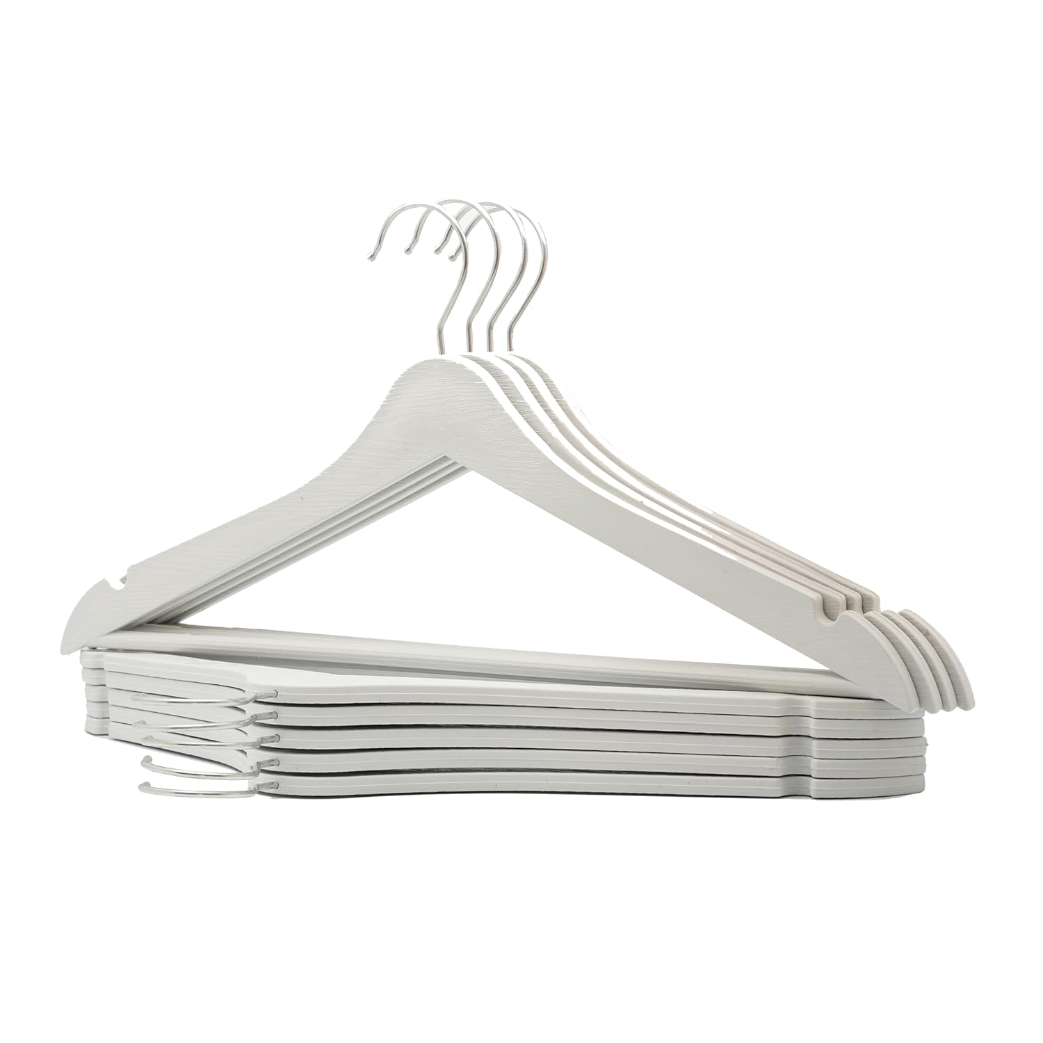 Arch 24 Adet Beyaz Ahşap Görünümlü Plastik Askı Kıyafet Elbise Gömlek Askısı