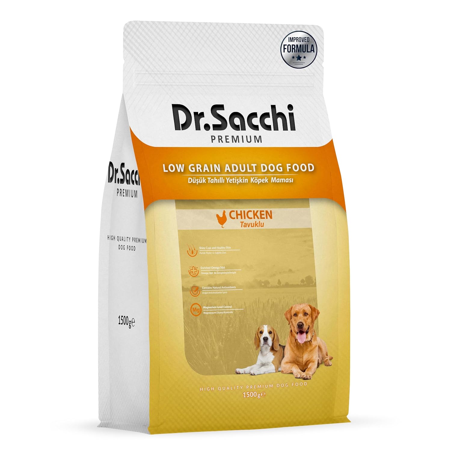 Dr.Sacchi Premıum Düşük Tahıllı Tavuklu Yetişkin Köpek Maması 1,5 kg