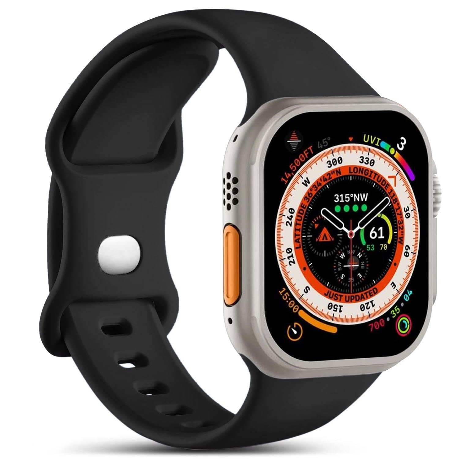 Microsonic Apple Watch Series 10 46mm için Kordon ActiveFlex Wristband Siyah [Watch Series 10 46mm ile Uyumlu Kordon - Siyah]