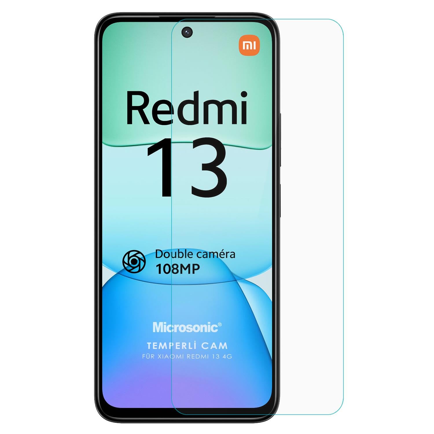 Microsonic Xiaomi Redmi 13 4G Tempered Glass Cam Ekran Koruyucu [Redmi 13 4G ile Uyumlu Ekran Koruyucu - Şeffaf]