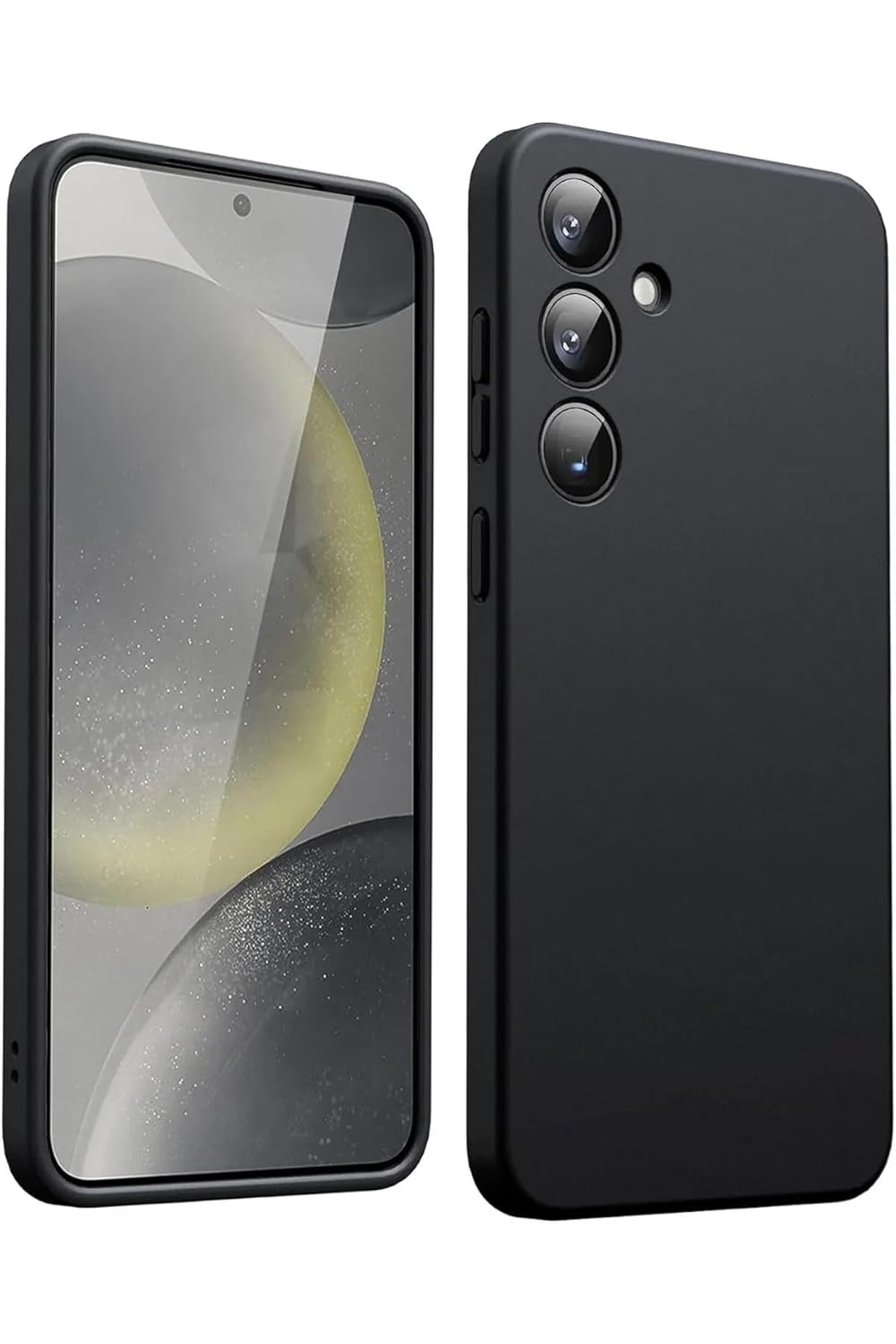 GGM AKSESUAR Samsung Galaxy S24 Plus ile Uyumlu İçi Kadife Kamera Korumalı Lansman Silikon Kılıf İnce Yapılı Tam Koruma Sağlayan Kamera Korumalı Kılıf (Siyah)