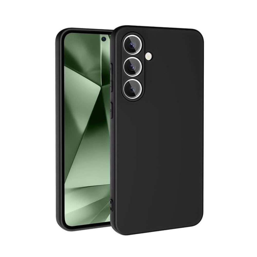 GGM AKSESUAR Samsung Galaxy S24 Fe ile Uyumlu İçi Kadife Kamera Korumalı Lansman Silikon Kılıf İnce Yapılı Tam Koruma Sağlayan Kamera Korumalı Kılıf (Siyah)