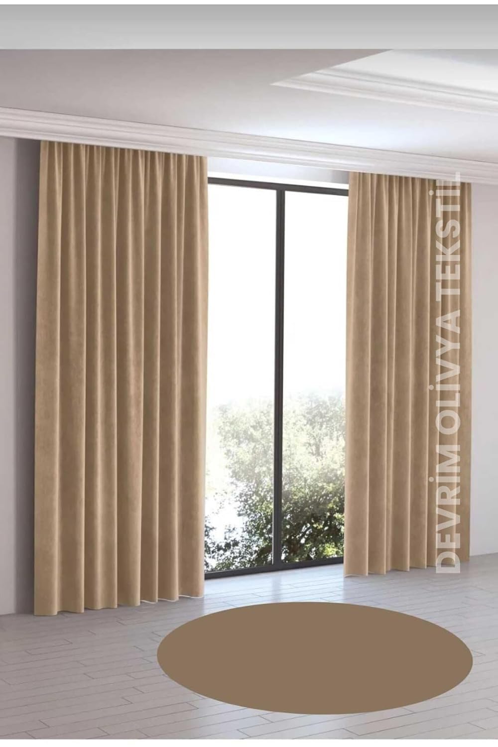 Denge Perde (8838) Bej (sütlü-kahve) Blackout Perde Lüks 1. Sınıf Özel Dikim Işık Geçirmez Karartma Perde BEJ 190 x 250