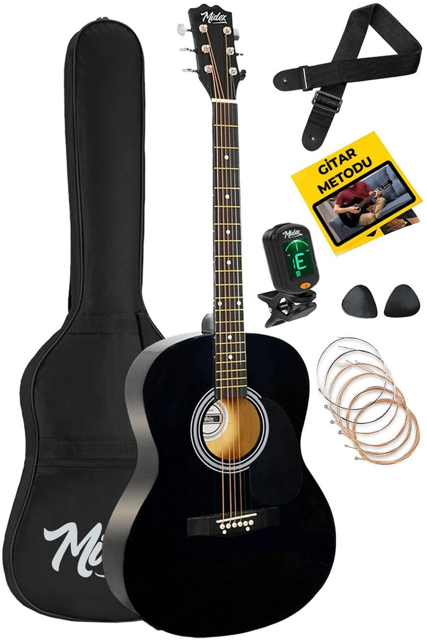 Midex RG-540NT Kaliteli Kesik Kasa 40 İnç Akustik Gitar Seti 4/4 Yetişkin