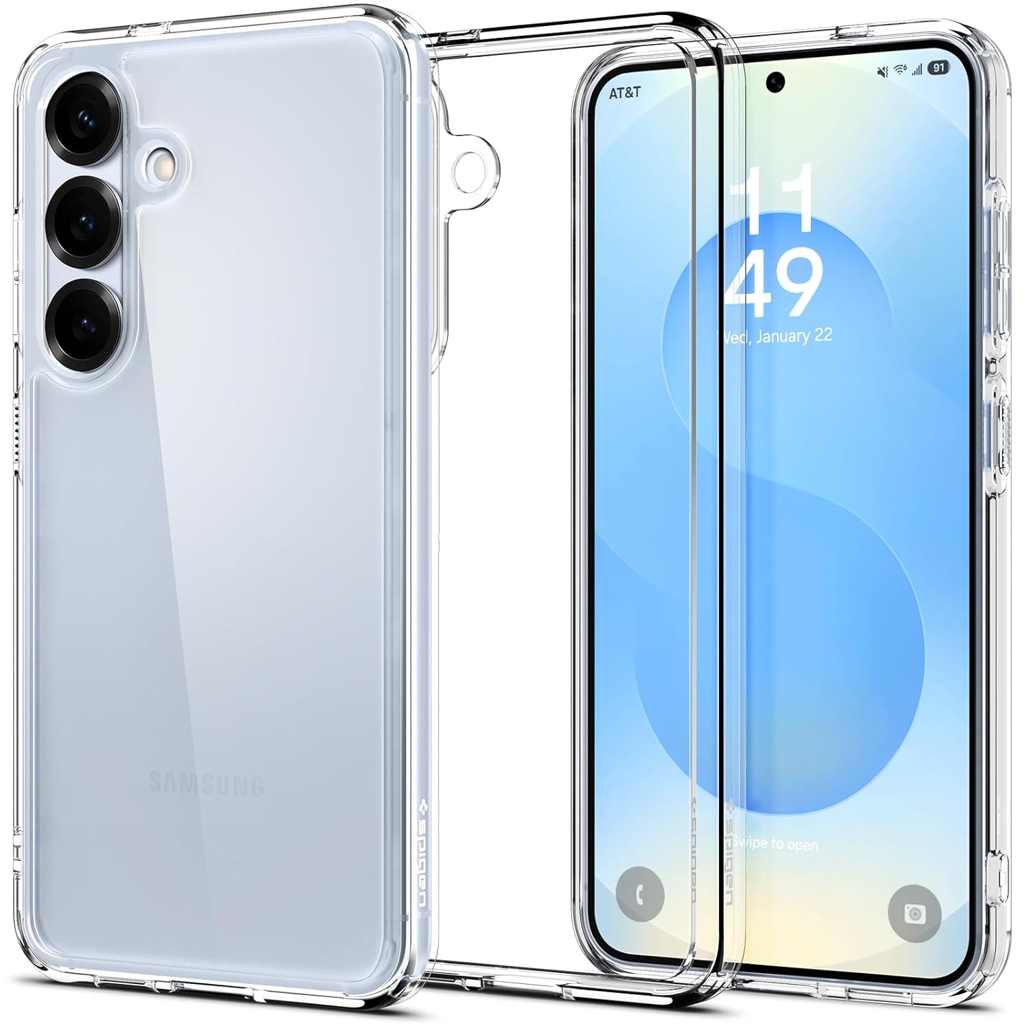 Spigen Galaxy S25 ile uyumlu ince Kılıf Ultra Hybrid Sararma Karşıtı DuraClear Hava Kanalı Teknolojisi Askeri Sınıf Koruma Crystal Clear Şeffaf Kapak - ACS09006
