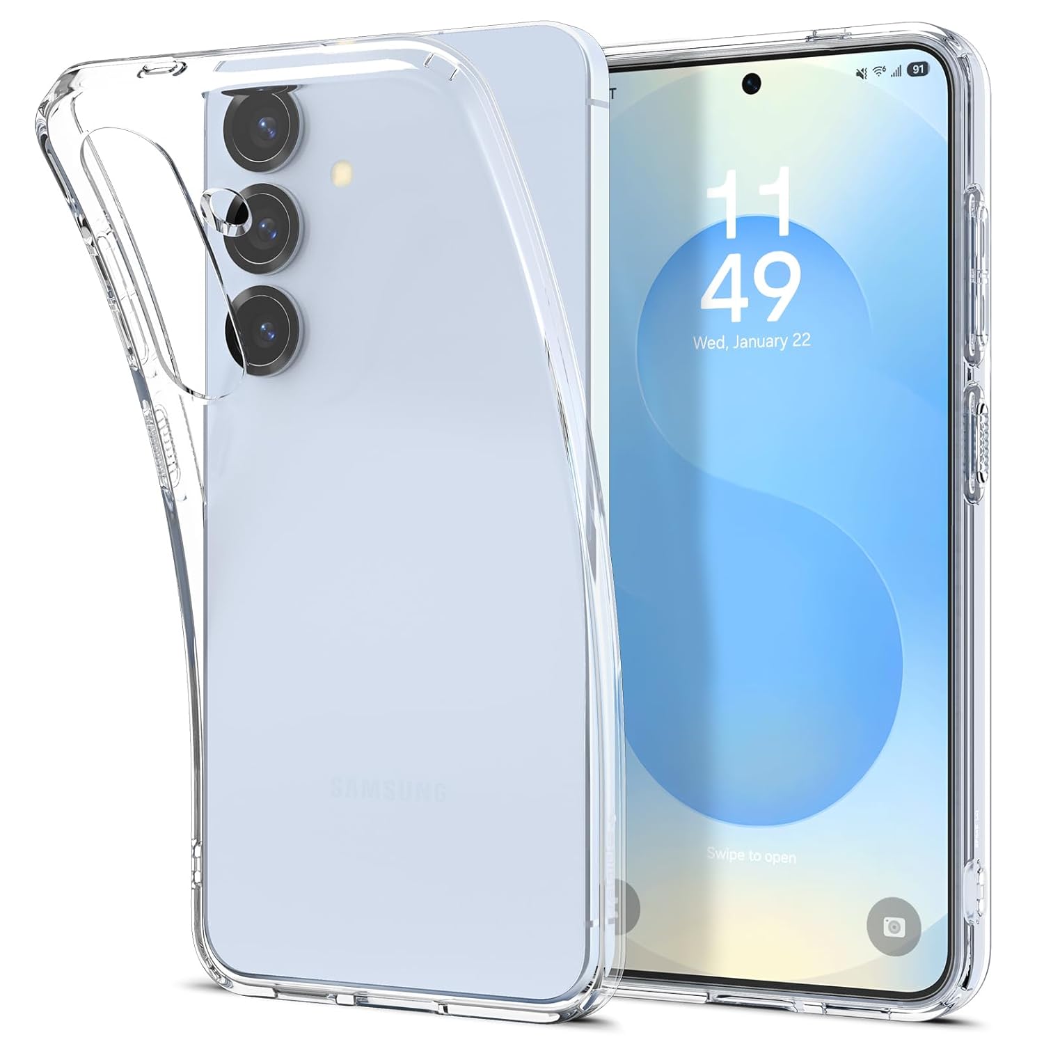 Spigen Galaxy S25 ile uyumlu ince Kılıf Liquid Crystal Sararma Karşıtı DuraClear Hava Kanalı Teknolojisi Askeri Sınıf Koruma Crystal Clear Şeffaf Kapak - ACS08995