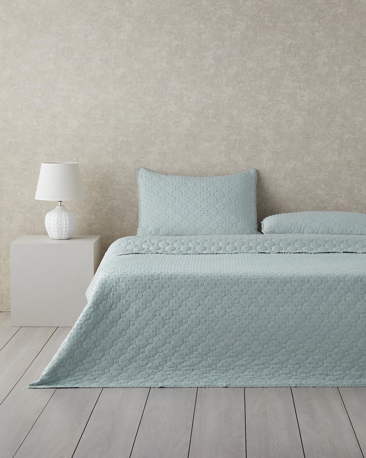 English Home Amabile Kesmeli Tek Kişilik Yatak Örtüsü Takımı 160x220 cm Su Yeşili