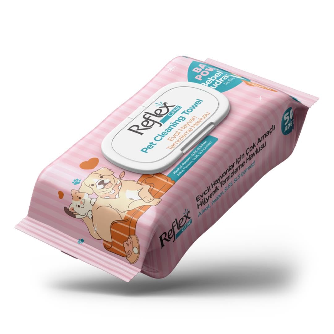 Reflex Care Evcil Hayvanlar İçin Çok Amaçlı Hijyenik Temizleme Havlusu 50’li