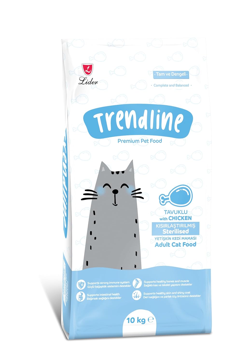 Trendline Tavuklu Kisirlaştirilmiş Yetişkin Kedi Mamasi 10 Kg