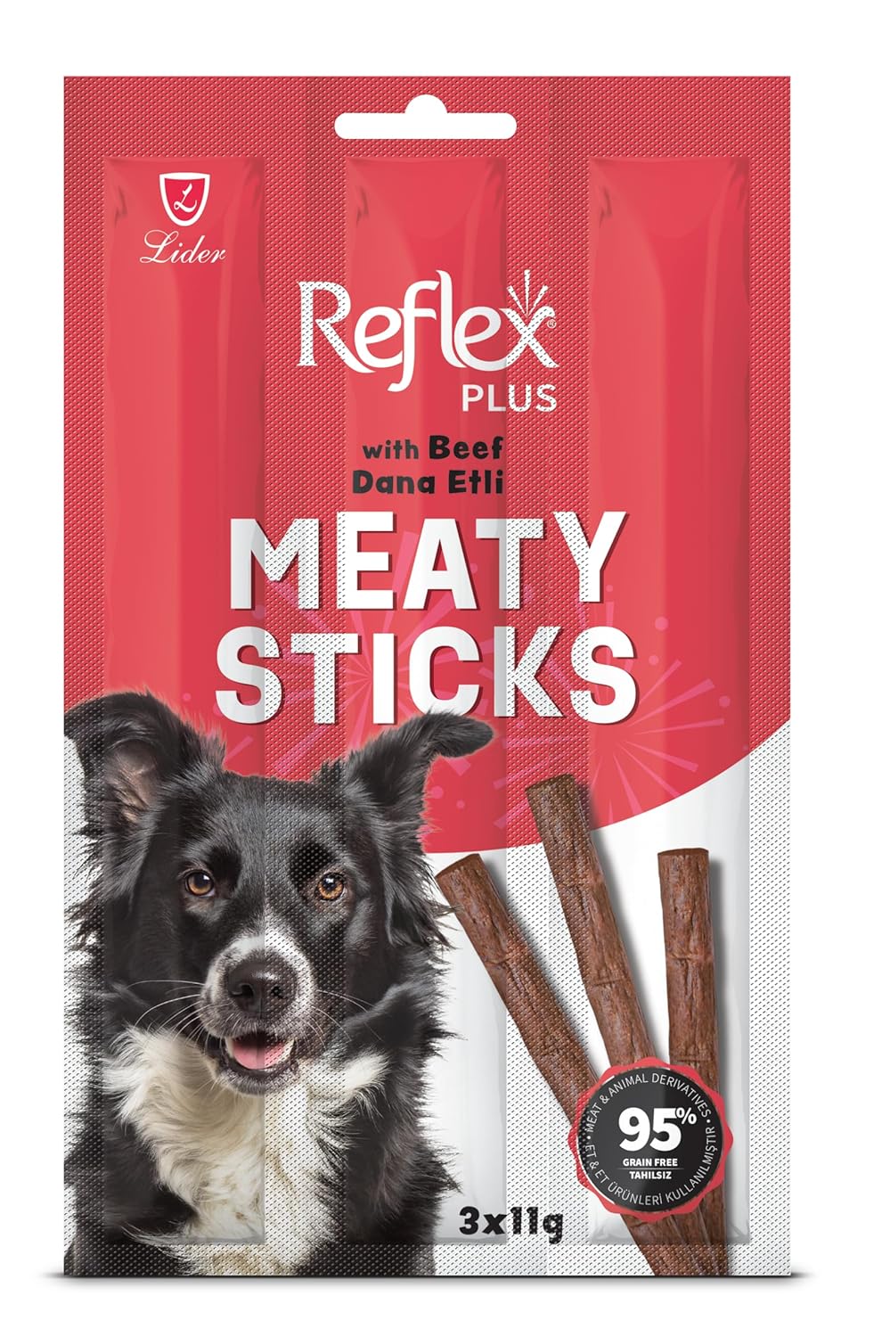 Reflex Plus Adult Dogr Stick Treats With Beef 33 Gr