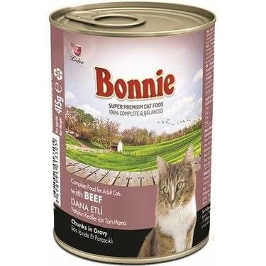 Bonnie Sos Içinde Et Parçacikli Dana Etli Yetişkin Kedi Mamasi 400 G