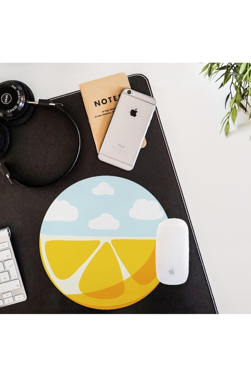 Hediyesepeti Limon Desenli Yuvarlak Mousepad 20 x 20 cm