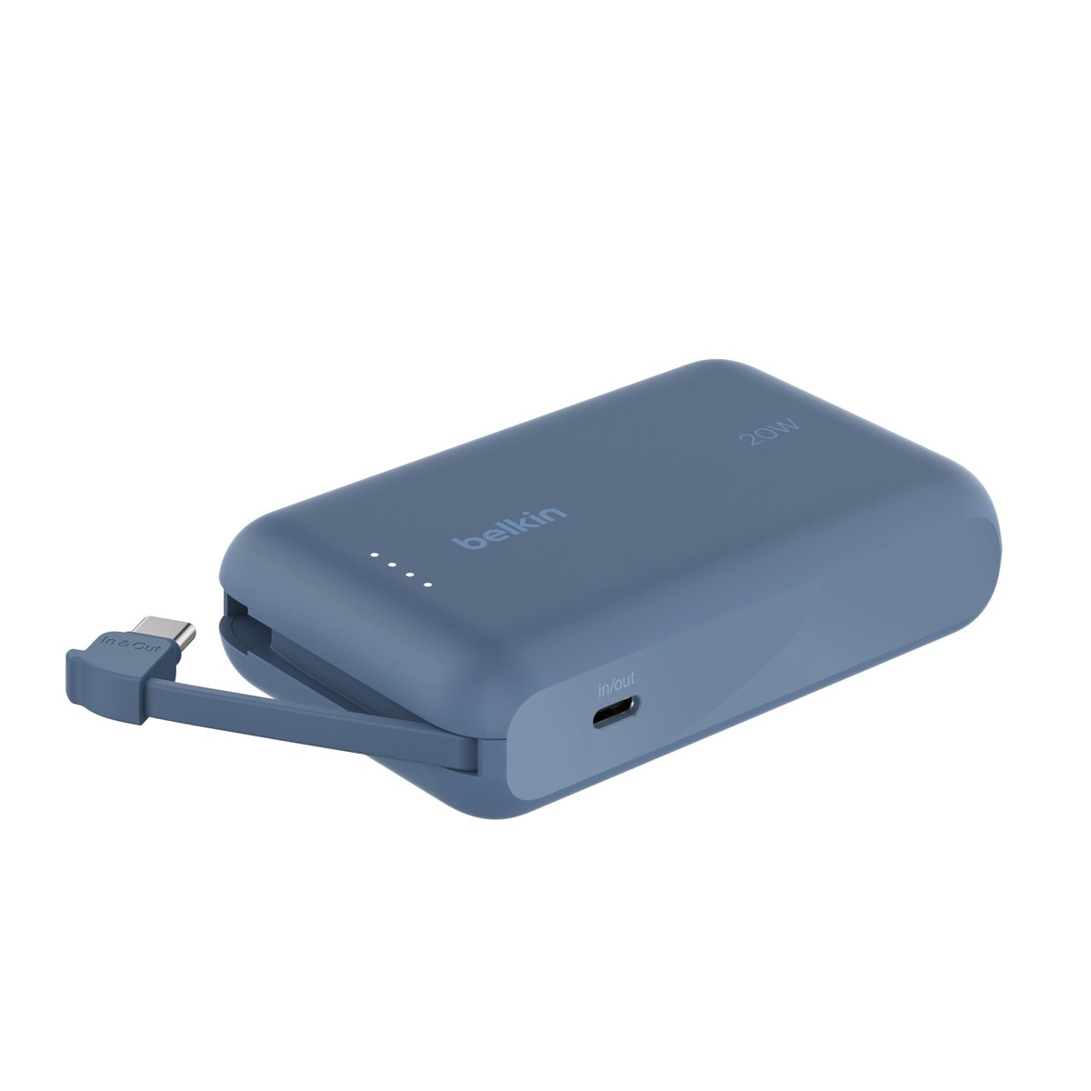 Belkin BoostCharge Power Bank, Entegre Kablolu Taşınabilir Şarj Cihazı 10K PD 20W - USB-C Güç Dağıtımı, iPhone Power Bank iPhone 16 Serisi, iPad Pro, Galaxy S24 ve Daha Fazlası için Hızlı Şarj