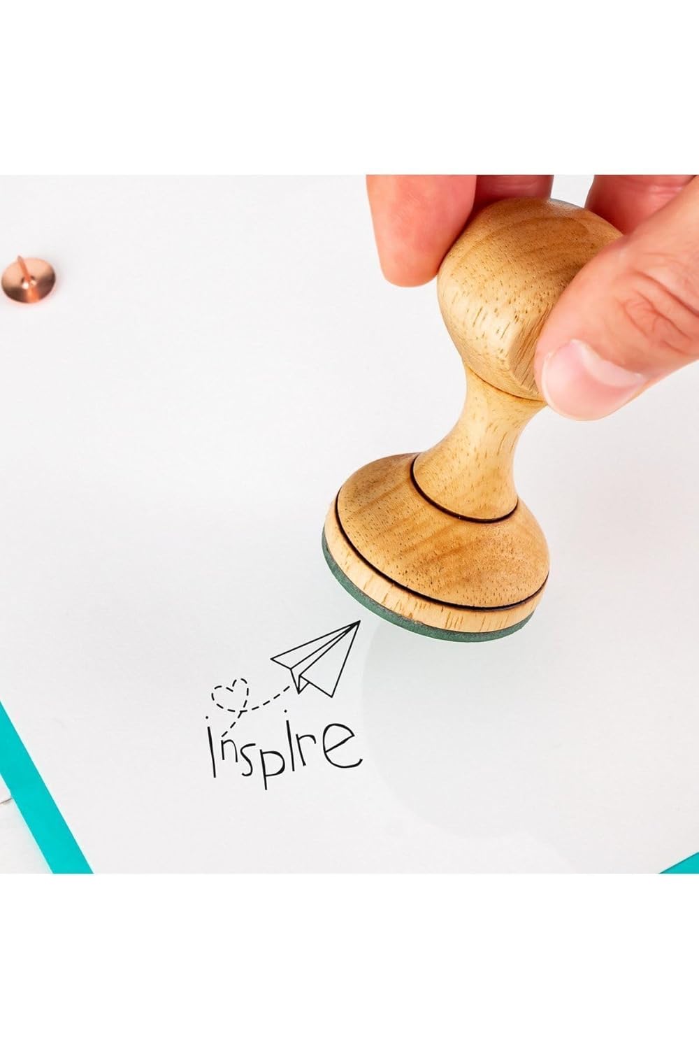 Hediyesepeti Inspire Ahşap Kaşe Seti - Ilham Mesajlı Kitap Mührü Kaşesi