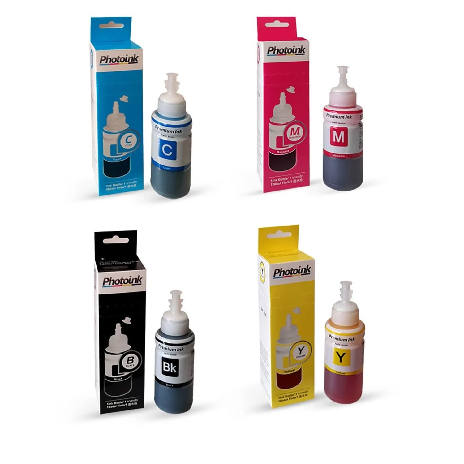 Photoink 4X70 ML Plus L Serisi Mürekkep, Epson Uyumlu 4 Renk Takim - L100/L110/L200/L210/L220/L300/L310/L355/L365/L455/L550/L565/L800/L810/L850/L1300/L1800/ L382/L386/L455/1455/L3050/L3060/L3070