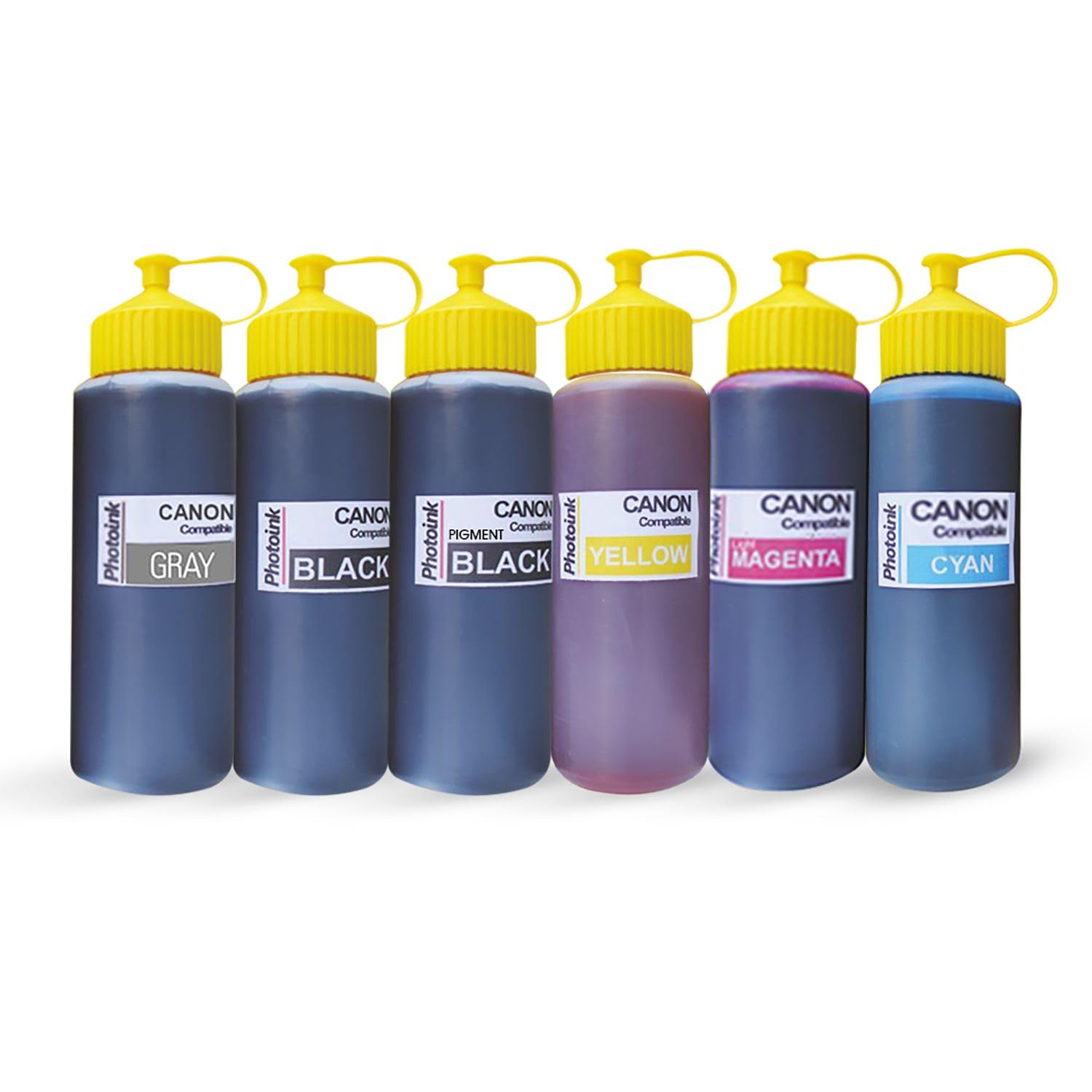 Photoink 1000Ml Ve 500Ml Canon Uyumlu Photo Ink, 6 Kartuşlu Canon Yazıcılar Için Uyumlu 500 Ml 6 Renk Mürekkep Seti ( Akıllı Mürekkep)