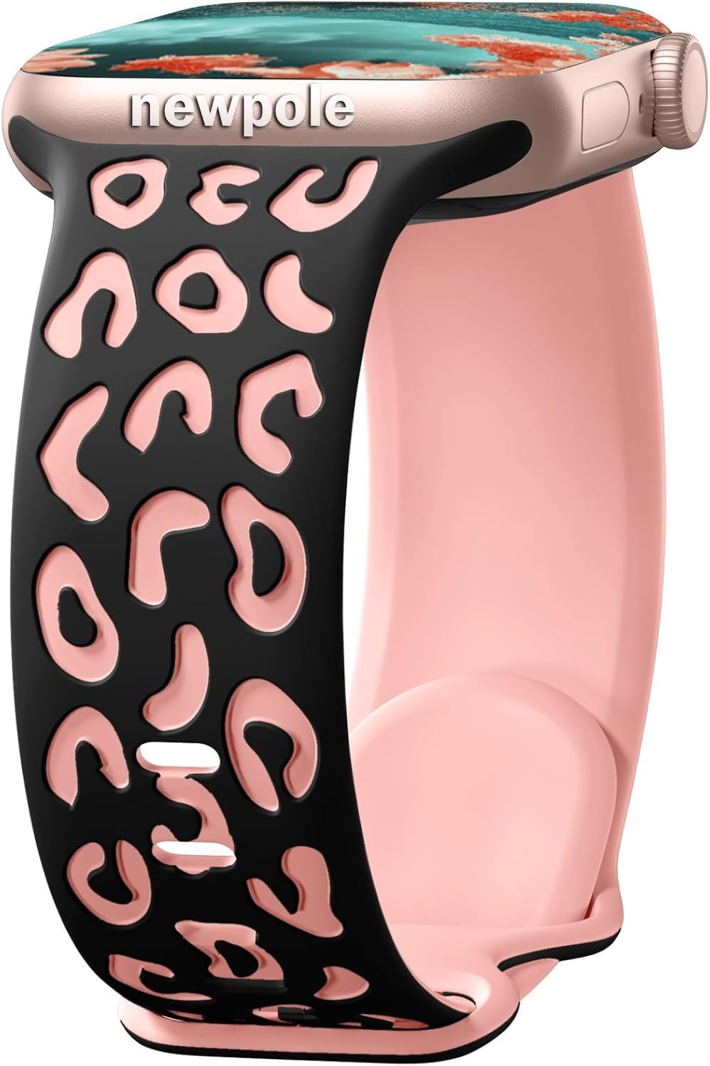 NewPole Apple Watch 45mm 44mm 42mm 49mm Uyumlu Leopar Desenli Kordon Kopma Karşıtı Ayarlanabilir Rahatsız Etmeyen Watch Ultra 2/1 9 8 SE 7 6 5 4 3 2 1 Uyumlu Kordon
