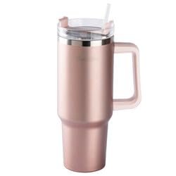 Tantitoni Move Rose Gold Paslanmaz Çelik Pipetli Termos Bardak 1.2l