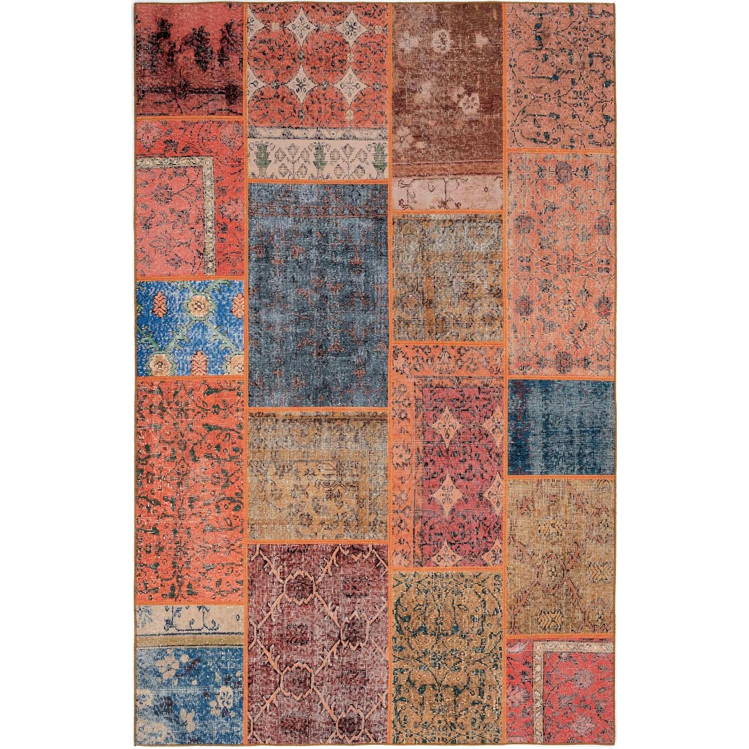 Cool Halı Carnival Renkli Patchwork Halı Yolluk Eskitme Dijital Baskı Halı Makinede Yıkanabilir Vint