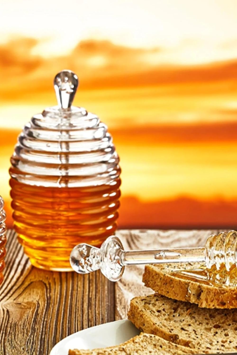 Bev Kitchen Kovan Şekilli Akrilik Bal Kavanozu şeffaf