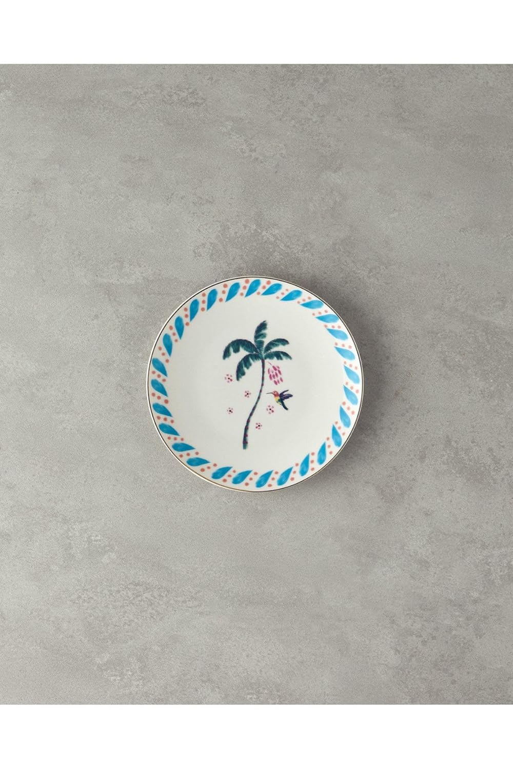 English Home Carnival Palm Bone Porselen Pasta Tabağı 20 Cm Mavi-Yeşil