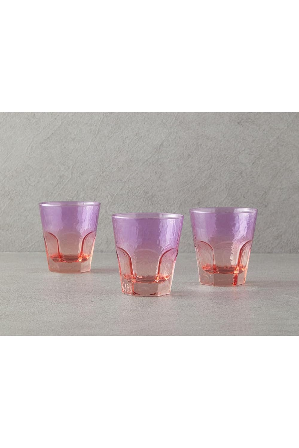 English Home Ramona Cam 3'Lü Bardak Pembe - Turuncu