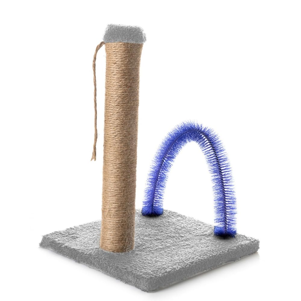 Beylini Kedi Tırmalama Tahtası Kedi Kaşınma Tahtası Peluş Kumaş Silinebilir Demonte 40 cm Yükseklik (Gri)