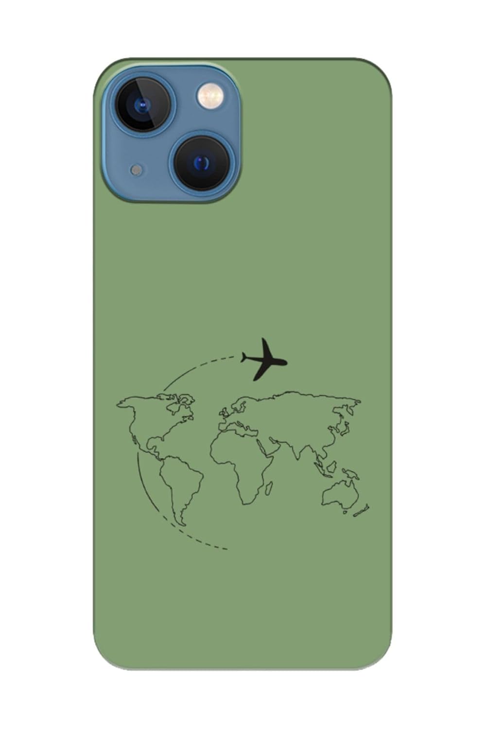 iPhone 13 Harita Uçak Yeşil Telefon Kılıfı