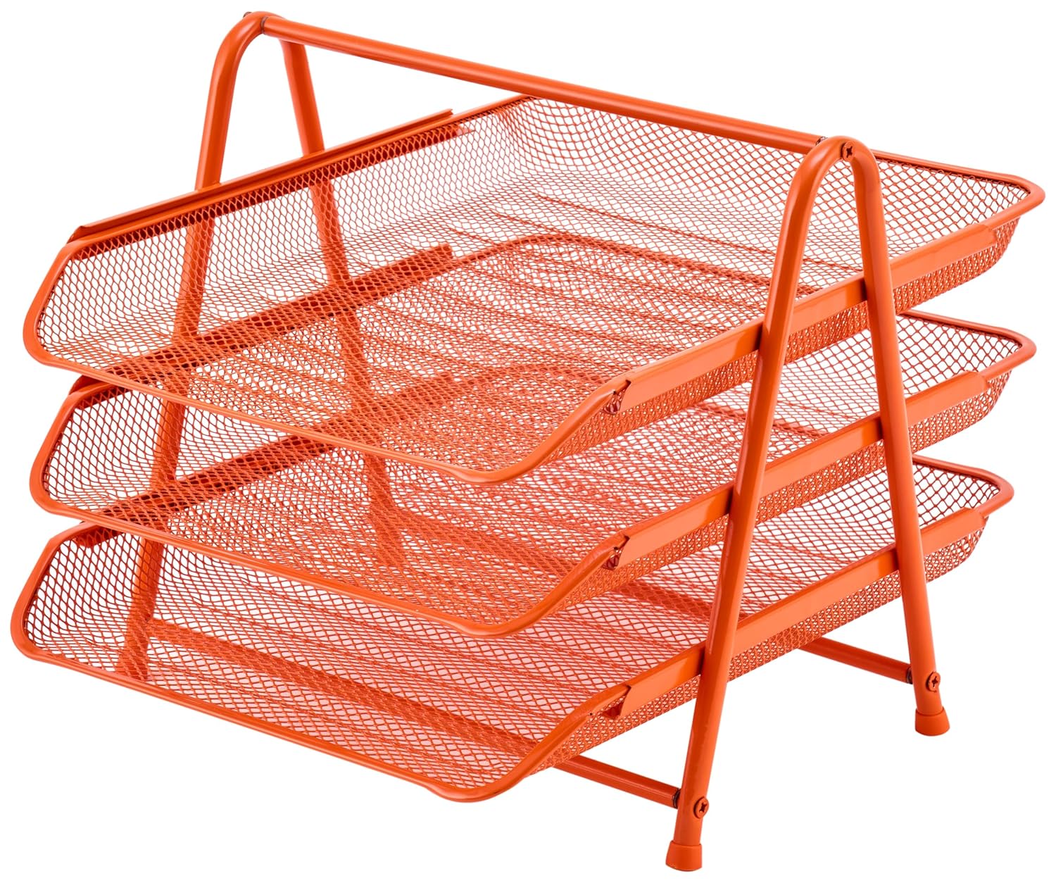 MAS Perfore 3'lü Evrak Rafı Seti Oranj