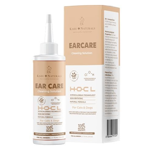 Kahu Naturals Kulak Temizleme Solüsyonu, Kir Kaşıntı Koku Önleyici, Kedi ve Köpek, 75 ml