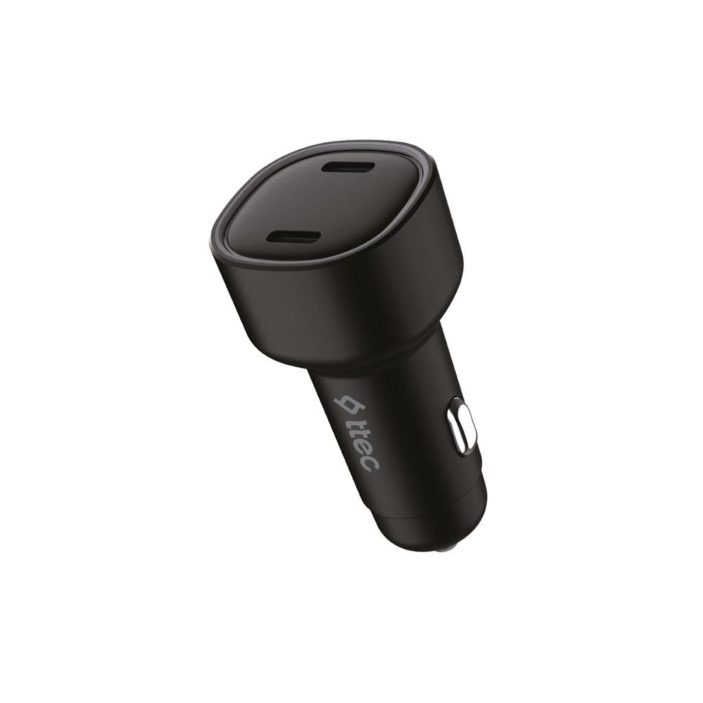 ttec SmartCharger Duo PD 60W Araç Hızlı Şarj Aleti USB-C+USB-C Siyah