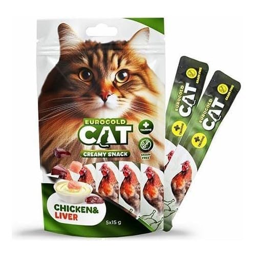 EuroGold Cat Sıvı Kedi Ödülü Tavuk - Ciğer 5x15 gr