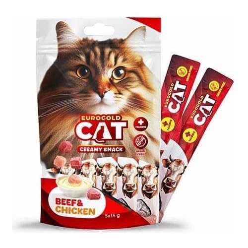 EuroGold Cat Sıvı Kedi Ödülü Dana-Tavuk Etl 5x15 gr