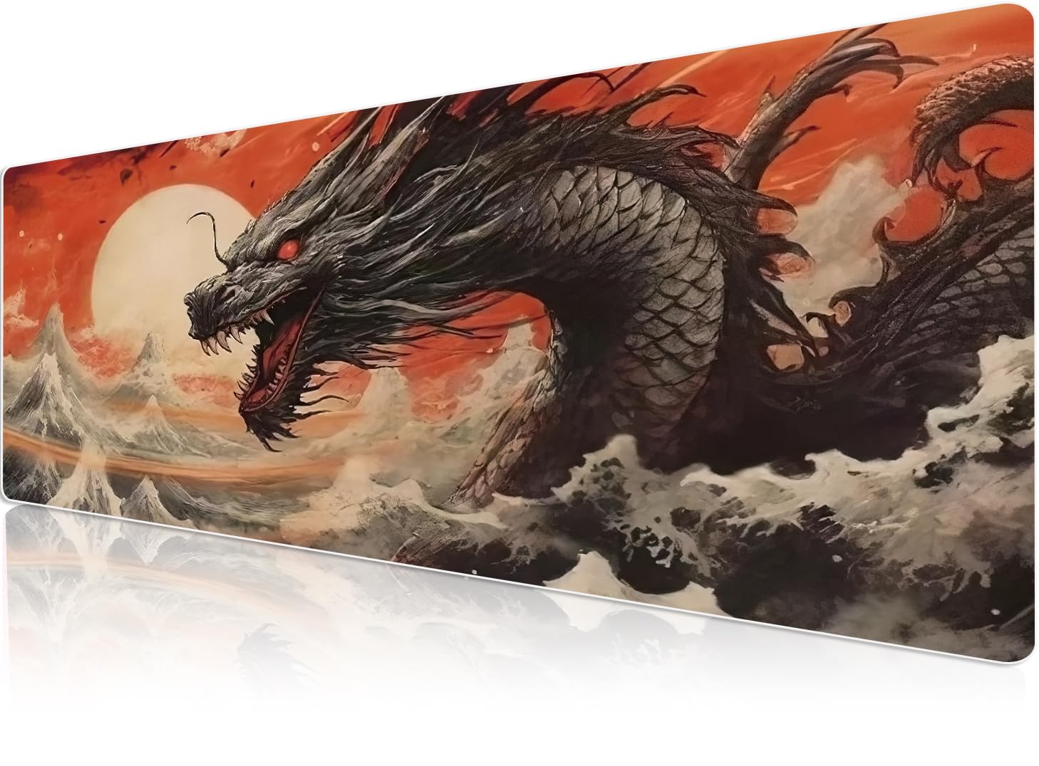 Klasse Pro - 10 Farklı Model Dikişli Kenar 90x40 cm Oyuncu Gaming Mouse Pad (Drake Dawn, 90x40 cm)