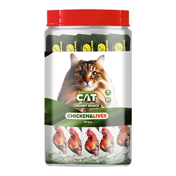 EuroGold Cat Sıvı Kedi Ödülü Tavuk - Ciğer 30x15 gr
