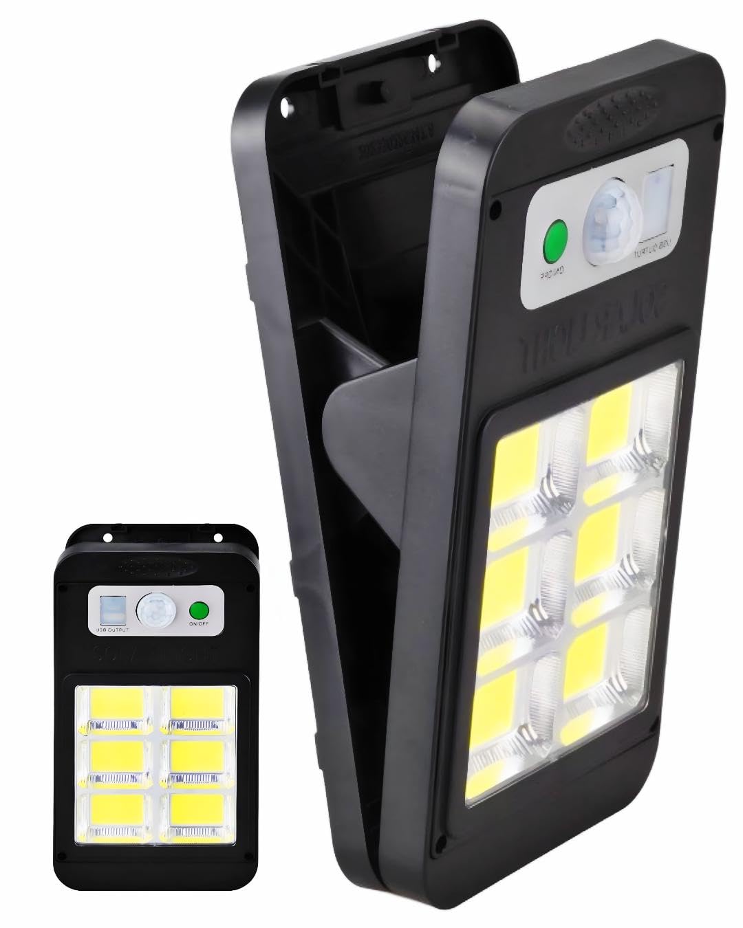 Kyrotech Solar Güneş Enerjili Lamba 6 Cop Beyaz Led Kıskaçlı Sokak Lambası Hareket Sensörlü Su Geçirmez Usb İle Telefon Şarj Özelliği Teras Veranda Bahçe Agaç Patika Garaj Balkon Dekorasyon Aydınlatması