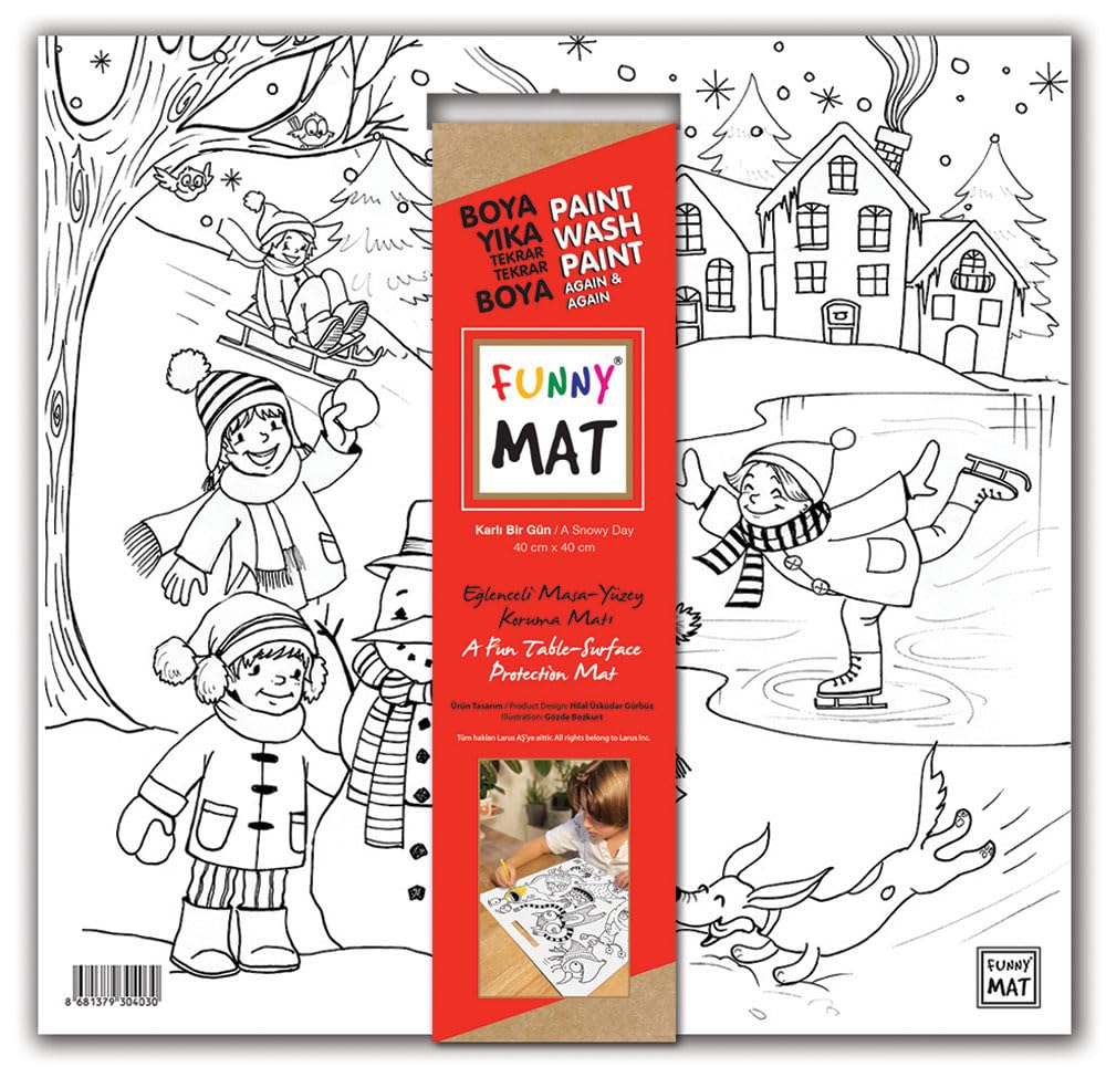 Akademi Çocuk Funny Mat White 40X40Cm - Karlı Bir Gün