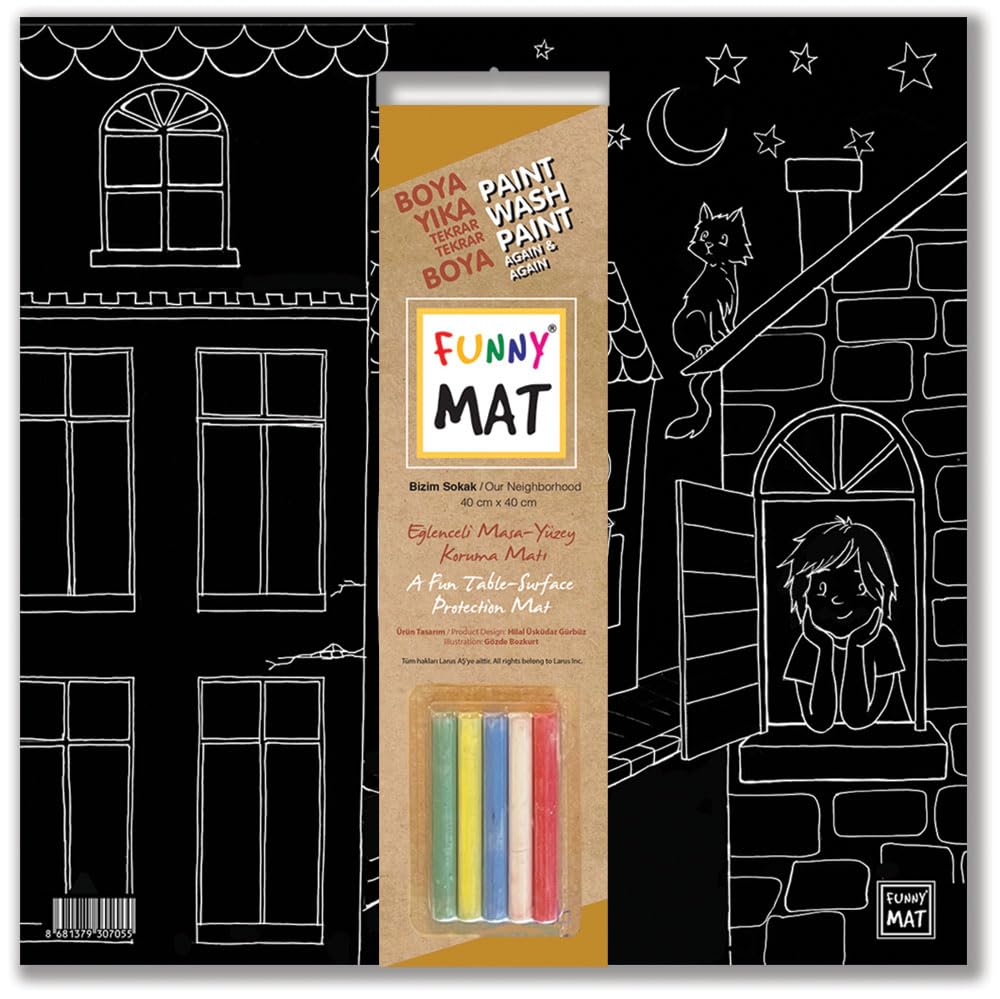Akademi Çocuk Funny Mat Black (Tebeşirli) Bizim Sokak